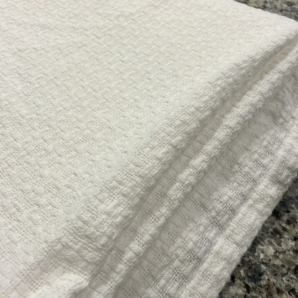 Ralph Lauren Estate Basketweave Twin Blanket White cotton Made in India